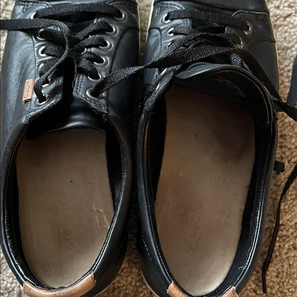 ECCO Soft 7 Women’s Black Leather Lace Up Sneakers Size 8 - Picture 14 of 16